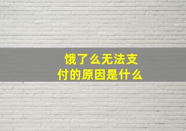 饿了么无法支付的原因是什么