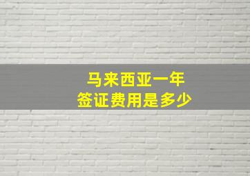 马来西亚一年签证费用是多少