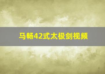 马畅42式太极剑视频