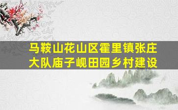 马鞍山花山区霍里镇张庄大队庙子岘田园乡村建设