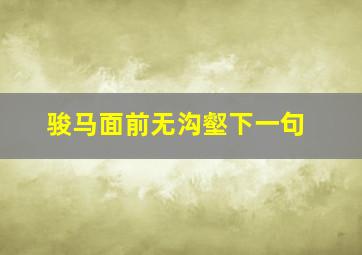 骏马面前无沟壑下一句