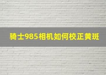 骑士985相机如何校正黄斑