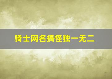 骑士网名搞怪独一无二