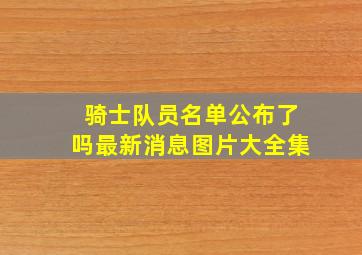 骑士队员名单公布了吗最新消息图片大全集