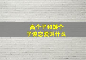 高个子和矮个子谈恋爱叫什么