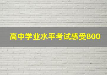 高中学业水平考试感受800