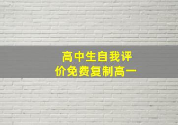 高中生自我评价免费复制高一