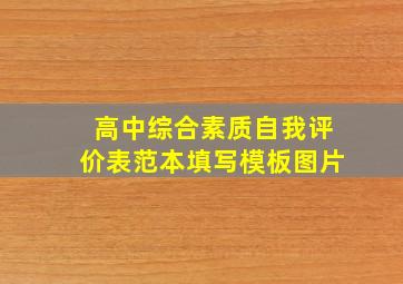 高中综合素质自我评价表范本填写模板图片