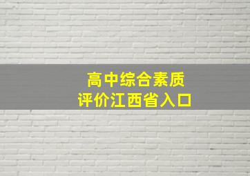 高中综合素质评价江西省入口