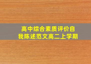 高中综合素质评价自我陈述范文高二上学期