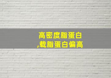 高密度脂蛋白,载脂蛋白偏高