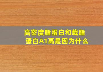 高密度脂蛋白和载脂蛋白A1高是因为什么