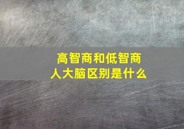 高智商和低智商人大脑区别是什么