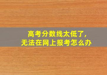 高考分数线太低了,无法在网上报考怎么办