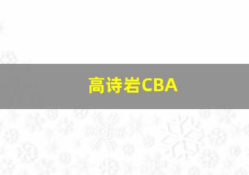 高诗岩CBA