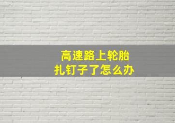 高速路上轮胎扎钉子了怎么办