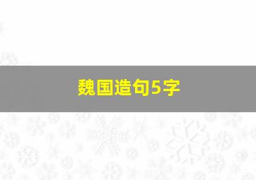 魏国造句5字