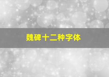 魏碑十二种字体