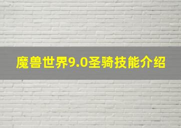 魔兽世界9.0圣骑技能介绍