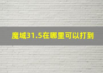 魔域31.5在哪里可以打到