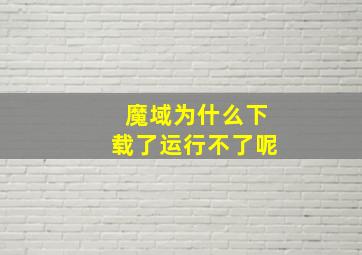 魔域为什么下载了运行不了呢