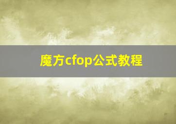 魔方cfop公式教程