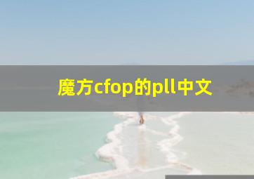 魔方cfop的pll中文