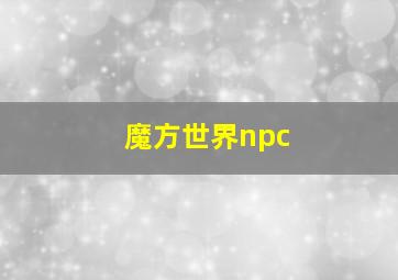 魔方世界npc