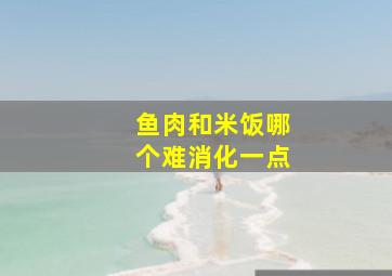 鱼肉和米饭哪个难消化一点