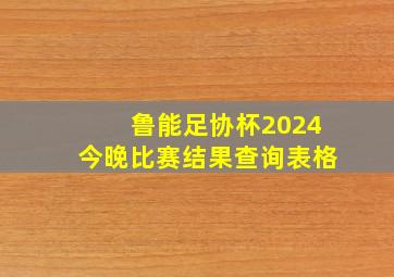 鲁能足协杯2024今晚比赛结果查询表格