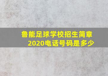 鲁能足球学校招生简章2020电话号码是多少