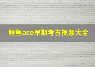 鲤鱼ace早期考古视频大全