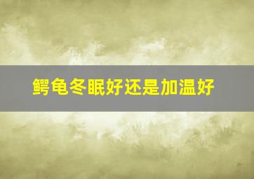 鳄龟冬眠好还是加温好