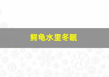 鳄龟水里冬眠