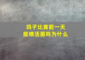 鸽子比赛前一天能喂活菌吗为什么