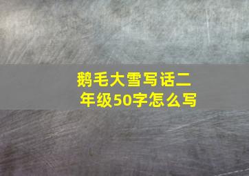 鹅毛大雪写话二年级50字怎么写