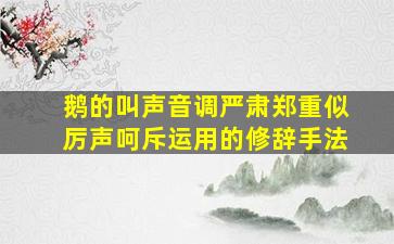 鹅的叫声音调严肃郑重似厉声呵斥运用的修辞手法