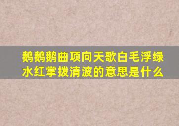 鹅鹅鹅曲项向天歌白毛浮绿水红掌拨清波的意思是什么