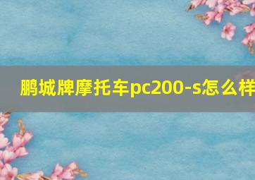 鹏城牌摩托车pc200-s怎么样