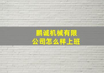 鹏诚机械有限公司怎么样上班