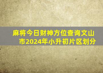 麻将今日财神方位查询文山市2024年小升初片区划分