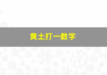 黄土打一数字