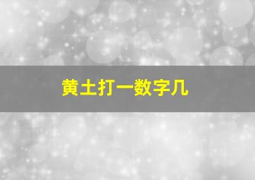 黄土打一数字几