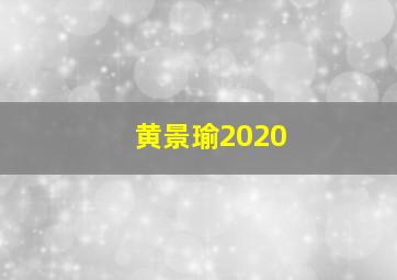 黄景瑜2020