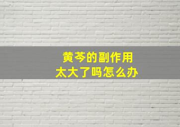 黄芩的副作用太大了吗怎么办