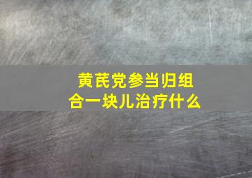 黄芪党参当归组合一块儿治疗什么