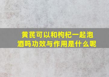 黄芪可以和枸杞一起泡酒吗功效与作用是什么呢