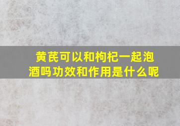 黄芪可以和枸杞一起泡酒吗功效和作用是什么呢