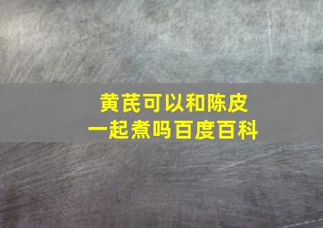 黄芪可以和陈皮一起煮吗百度百科