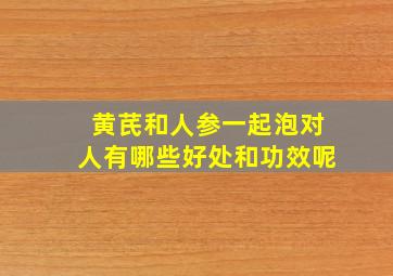 黄芪和人参一起泡对人有哪些好处和功效呢